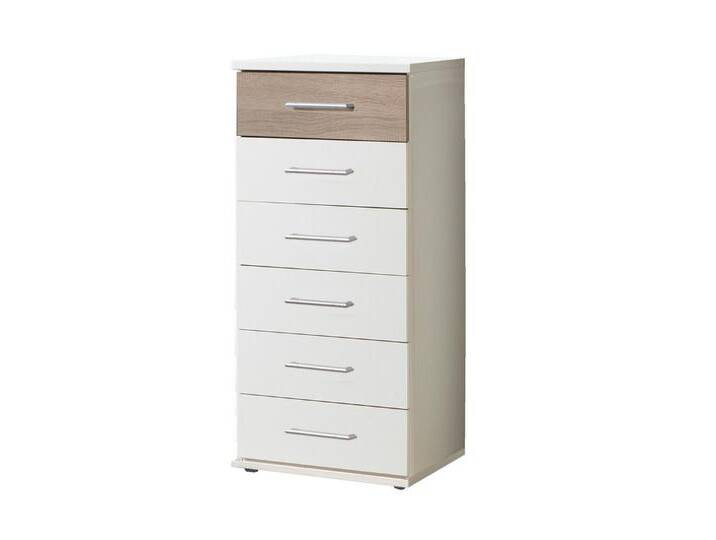 Wimex Kommode in Weiß mit 6 Schubladen (B/H/T: 46x106x40 cm), weiß von Wimex
