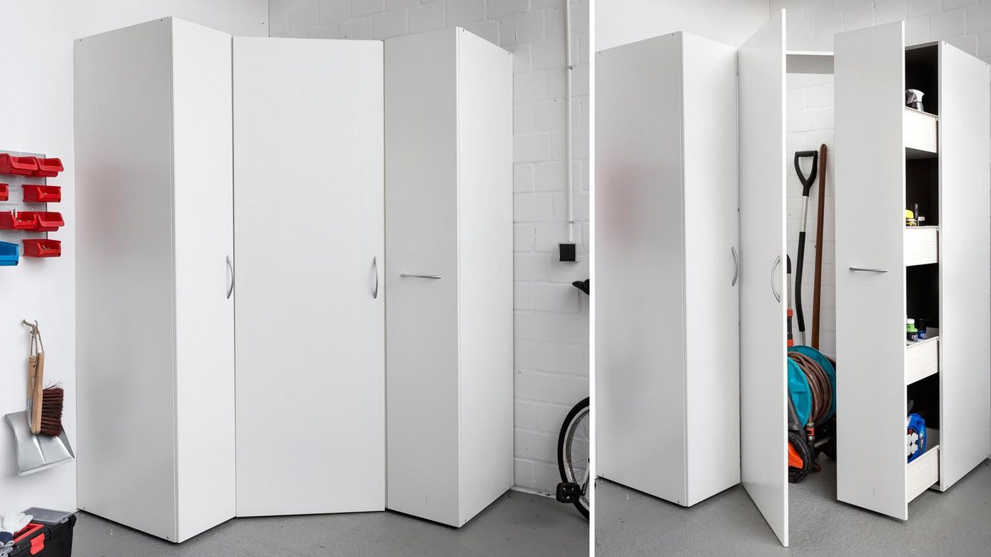 Wimex Mehrzweckschrank Eckschrank MRK Mehrzweckschrank Apothekerschrank weiß von Wimex