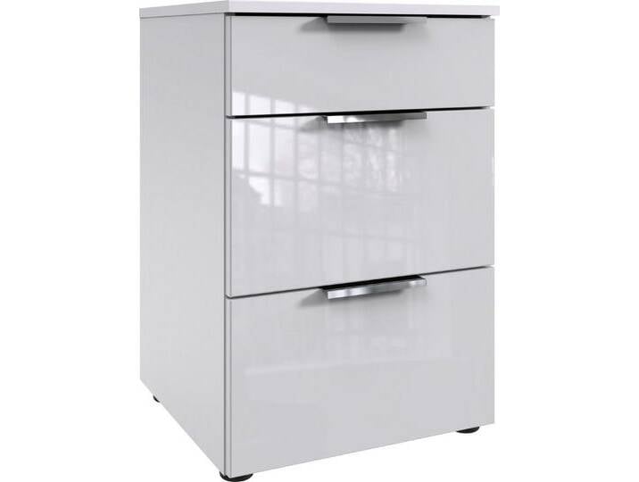 Wimex Nachtkommode Level36 C by fresh to go, mit Glaselementen auf der Front, soft-close Funktion, 41cm breit, weiß von Wimex