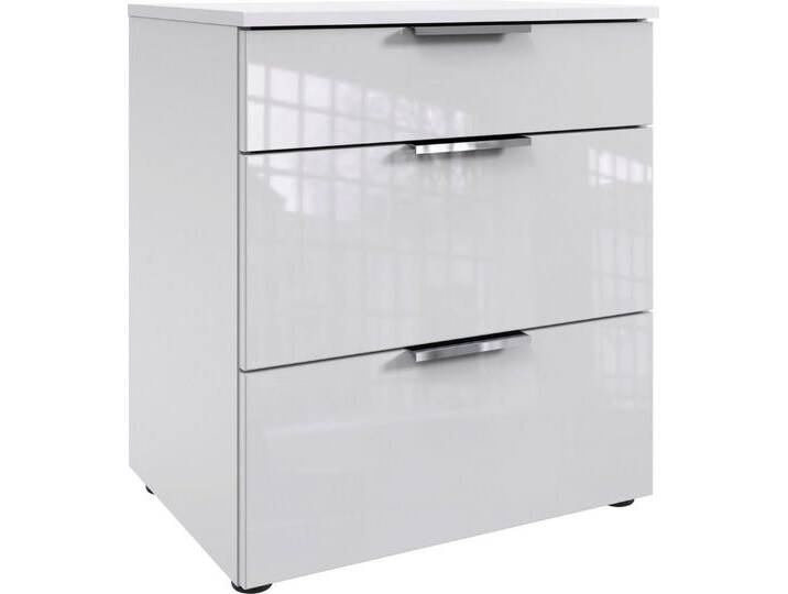 Wimex Nachtkommode Level36 C by fresh to go, mit Glaselementen auf der Front, soft-close Funktion, 54cm breit, weiß von Wimex