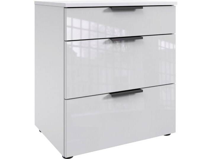 Wimex Nachtkommode Level36 black C by fresh to go, mit Glaselementen auf der Front, soft-close Funktion, 54cm breit, schwarz von Wimex
