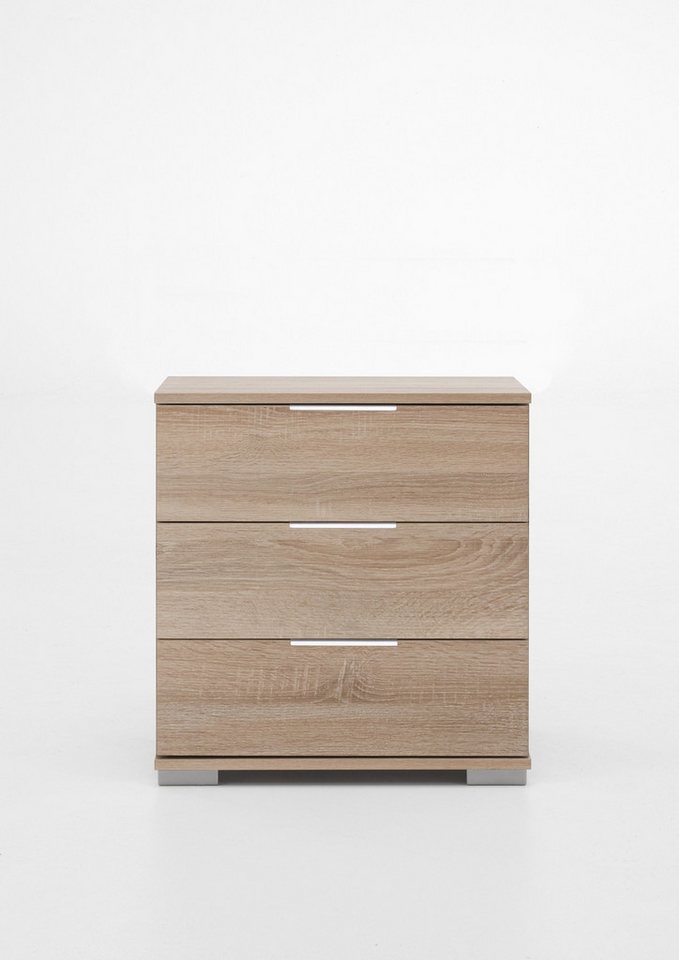 Wimex Nachtkommode in Eiche-Sägerau mit 3 Schubladen (BxHxT: 52x58x38 cm) von Wimex