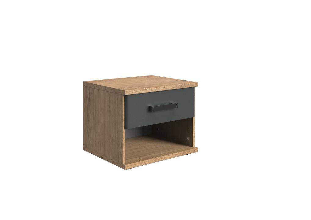 Wimex Nachtschrank Liverpool 697, ca. 46 x 38 x 40 cm in Plankeneiche Nachbildung/Abs. graphit von Wimex