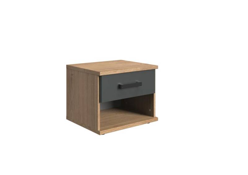 Wimex Nachtschrank Liverpool 697, ca. 46 x 38 x 40 cm in Plankeneiche Nachbildung/Abs. graphit von Wimex