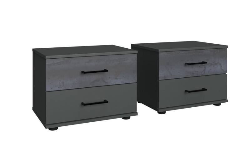 Wimex Nachtschrank in GRAPHIT + DIGI STEEL OPTIK mit 2 Schubladen (BxHxT: 104x40x38 cm) von Wimex