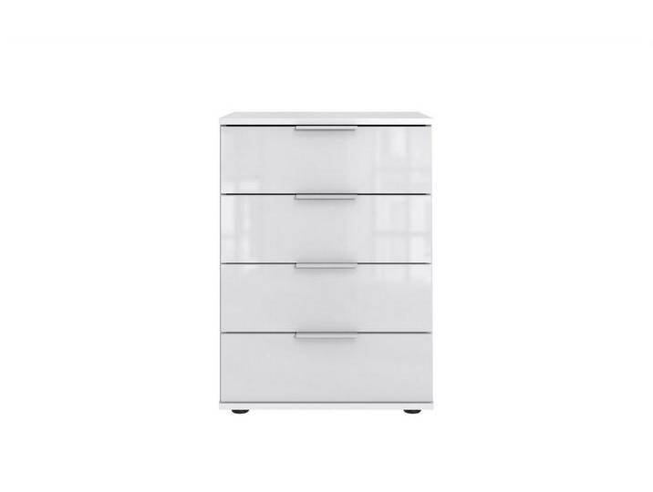 Wimex Nachtschrank in WEISS + GLAS WEISS - 52x74x38cm (BxHxT) von Wimex