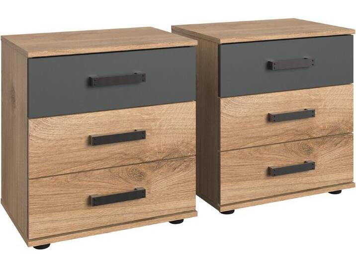 Wimex Nachttisch Stockholm, Nachtkommode 52cm breit, Made in Germany, Industrial Look, 2 Höhen zur Auswahl, einzeln oder im 2er Set, beige grau Wimex Nachttisch Stockholm, Nachtkommode 52cm breit, Made in Germany, Industrial Look, 2 Höhen zur Auswahl, einzeln oder im 2er Set, beige grau von Wimex