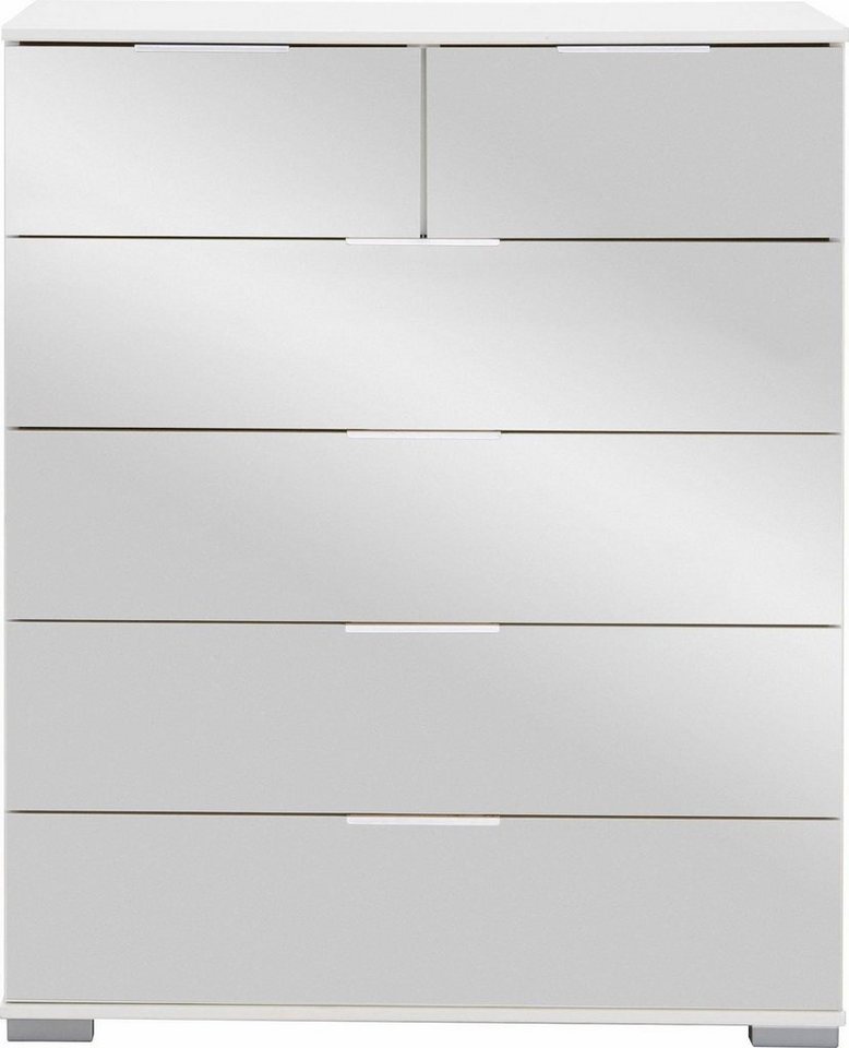 Wimex Schubkastenkommode EASY PLUS C (Easy Plus, 1 St., 1-teilig), 82cm weiß Spiegelfronten von Wimex