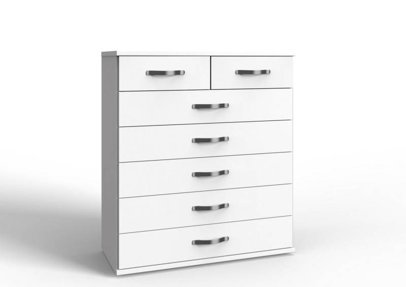 Wimex Schubkastenkommode in WEISS,AUFLEISTUNGEN CHROM - 91x106x40cm (BxHxT) von Wimex