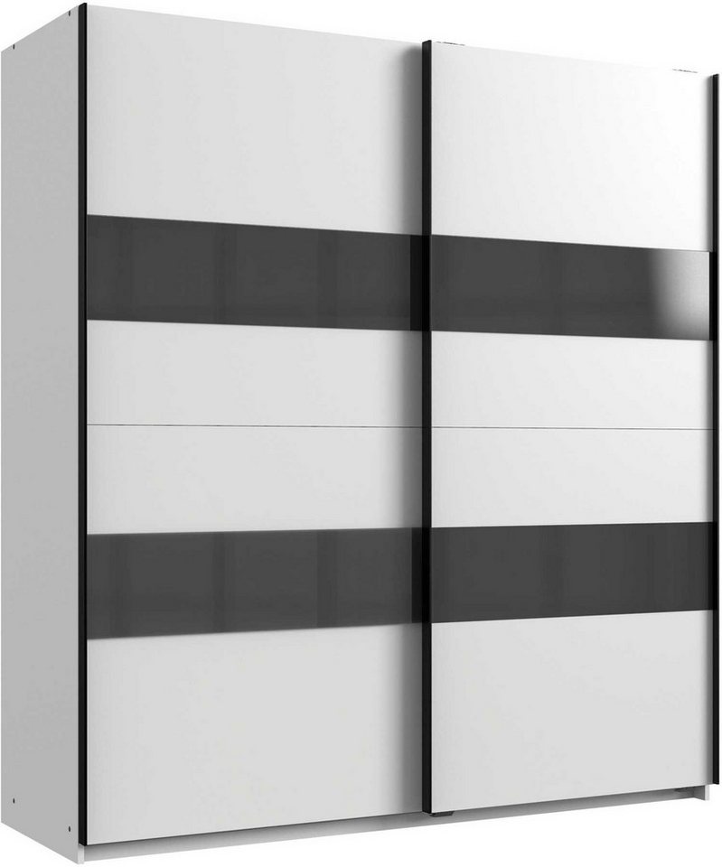 Wimex Schwebetürenschrank Altona (mit Türen, mit Einlegeböden, 1-St., moderne Optik, 2-türig) 180cm weiß Grauglas von Wimex
