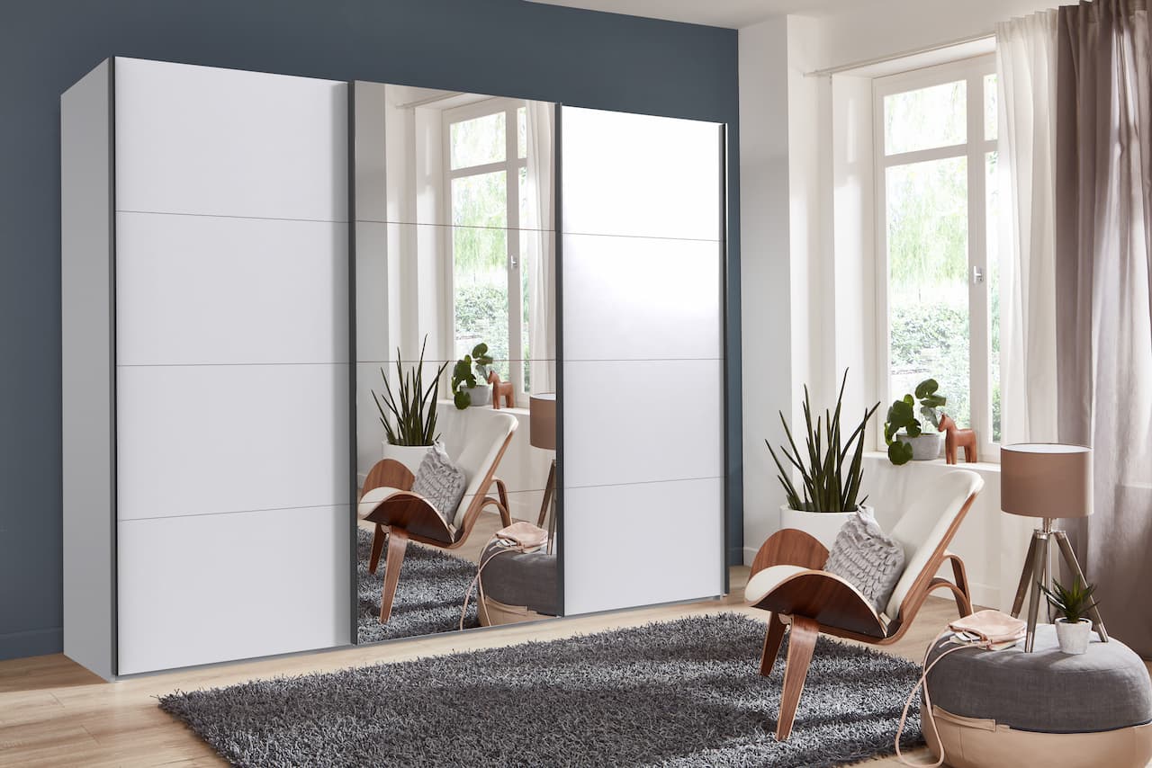 Wimex Schwebetürenschrank EASY PLUS BLACK in Front/Korpus weiß 511 von Wimex