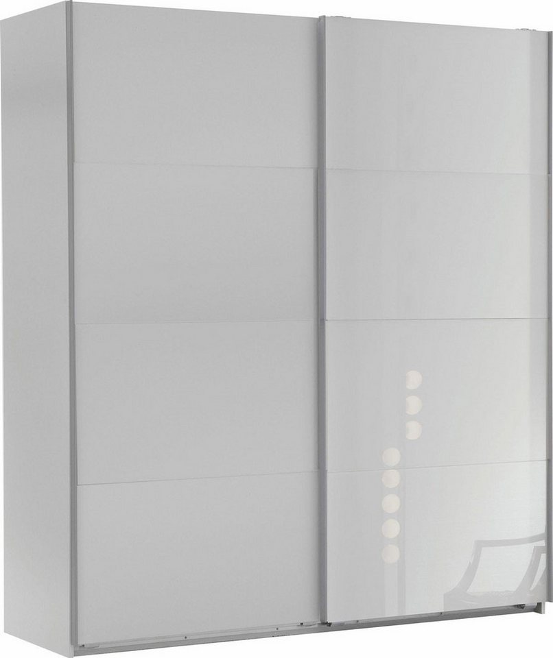 Wimex Schwebetürenschrank Easy Plus (2 Türen, mit Kleiderstangen, mit Einlegeböden, 1-St., moderne Optik, 2-türig) 2-türig 135x65x210cm weiß Weißglas von Wimex