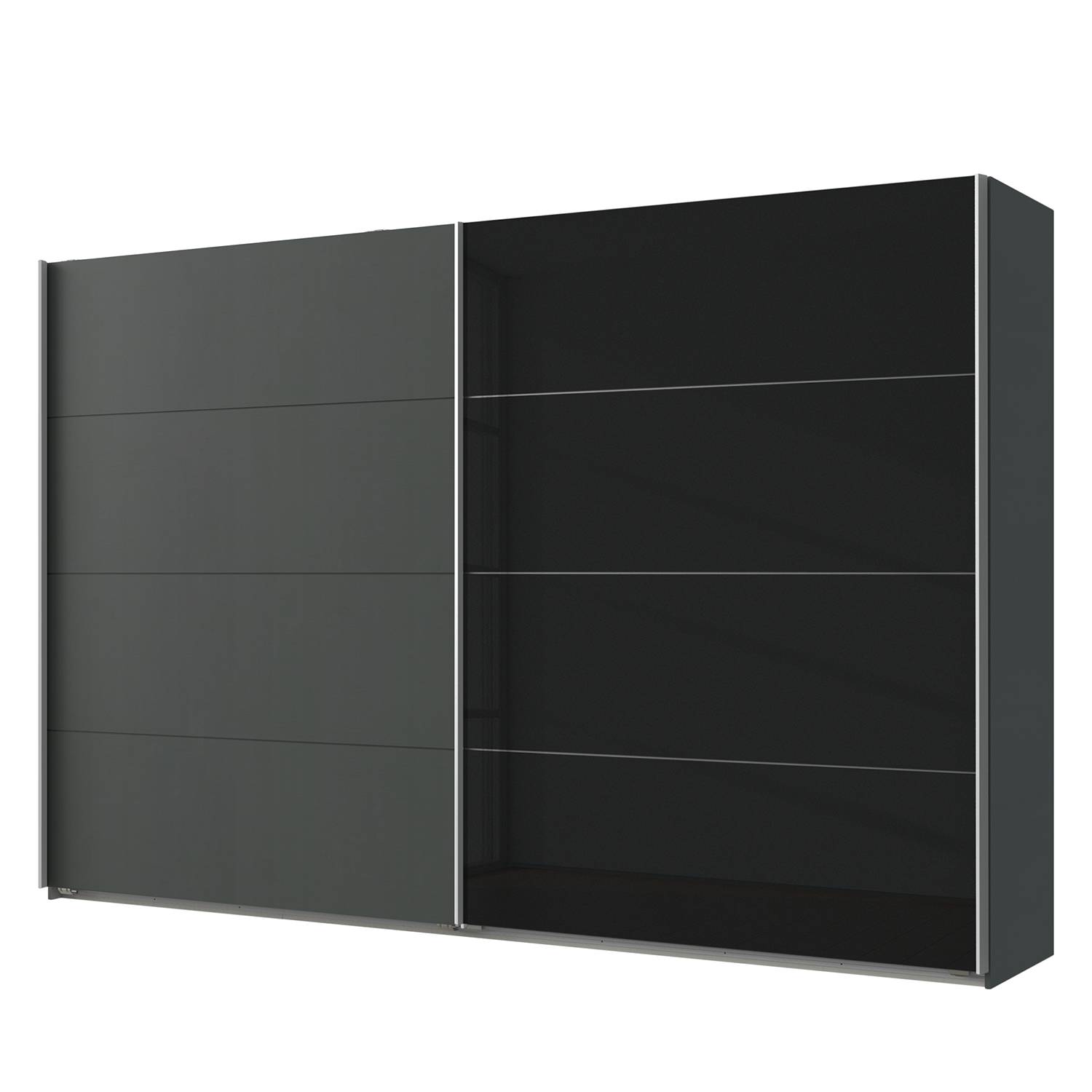 Wimex Schwebetürenschrank Easy Plus I Graphit/Schwarz 225x236x65 cm (BxHxT) 2-türig Spanplatte Modern von Wimex