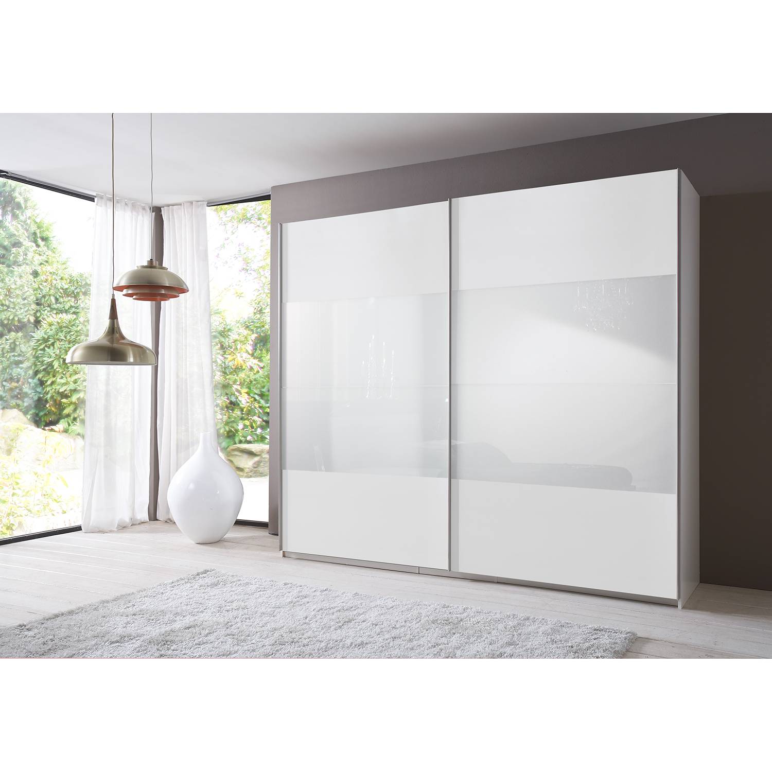 Wimex Schwebetürenschrank Easy Plus I Weiß 270x210x65 cm (BxHxT) 2-türig Spanplatte Modern von Wimex