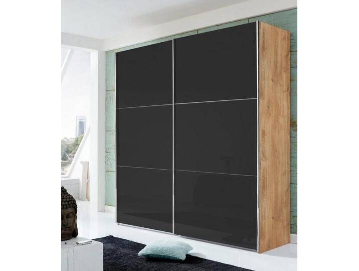 Wimex Schwebetürenschrank Level by fresh to go mit Glastüren, beige grau, Türen: 2 St., plankeneichefarben/Grauglas von Wimex