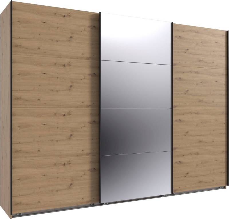 Wimex Kleiderschrank Mugano, Made in Germany, Lieferung bis in Deine Etage und Stellort (wähle Deine Ausstattung: Basic oder Premium) 3 Schwebetüren, große Größen, mit oder ohne Spiegel, Metallgriffe von Wimex