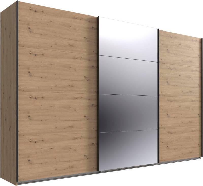 Wimex Kleiderschrank Mugano, Made in Germany, Lieferung bis in Deine Etage und Stellort (wähle Deine Ausstattung: Basic oder Premium) 3 Schwebetüren, große Größen, mit oder ohne Spiegel, Metallgriffe von Wimex
