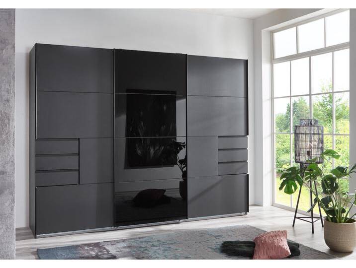 Wimex Schwebetürenschrank SAIGON in Front Glas Saharagrau M20 von Wimex