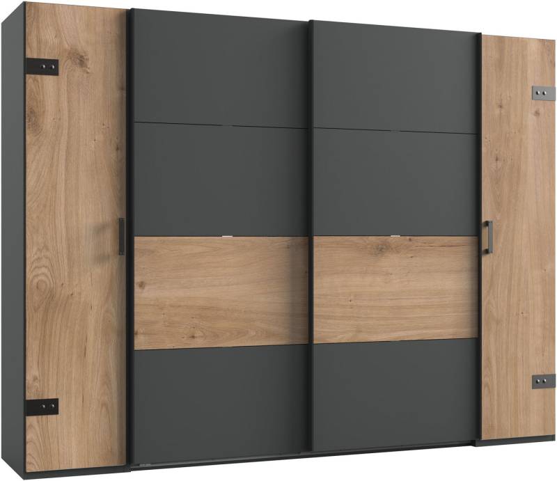 Wimex Kleiderschrank Stockholm, rustikale Optik im Industrial Design, Made in Germany 270x65x210cm, viel Stauraum durch 2 Kleiderstangen und 10 Einlegeböden von Wimex