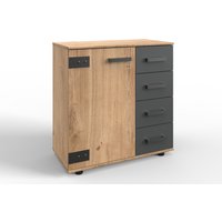 Wimex Stockholm Kommode Graphit/Plankeneiche Wimex Stockholm Kommode Graphit/Plankeneiche von Wimex