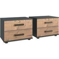 Wimex Stockholm Nachtschrank Graphit/Silver 2er Set Wimex Stockholm Nachtschrank Graphit/Silver 2er Set von Wimex