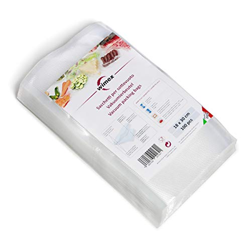 Wimex 100 Vakuumbeutel 18x30cm (30mt) | BPA Free | Sous Vide geeignet | stabile Schweißnaht | Für alle Balken Vakuumierer geeignet | Vakuumrollen | Made in Italy (18x30) von Wimex