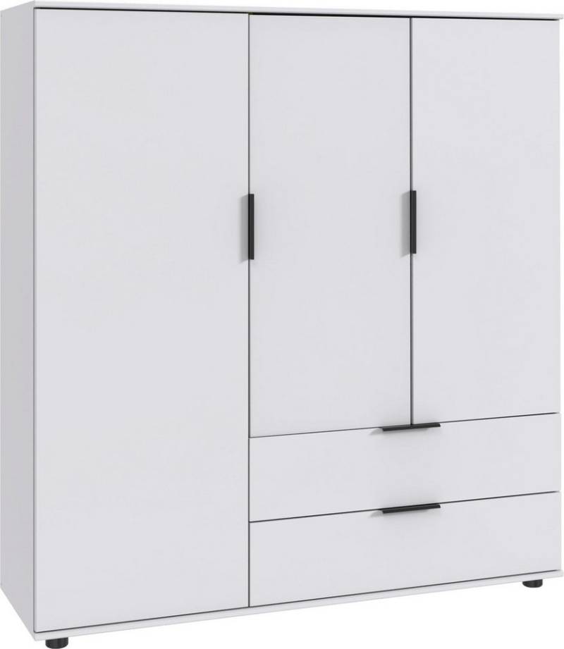 Wimex Wäscheschrank Easy Plus Kleiderschrank Garderobe 2 Schubladen, 81 oder 130cm breit in verschiedenen Farben, moderne Optik mit schwarzen Metallgriffen von Wimex