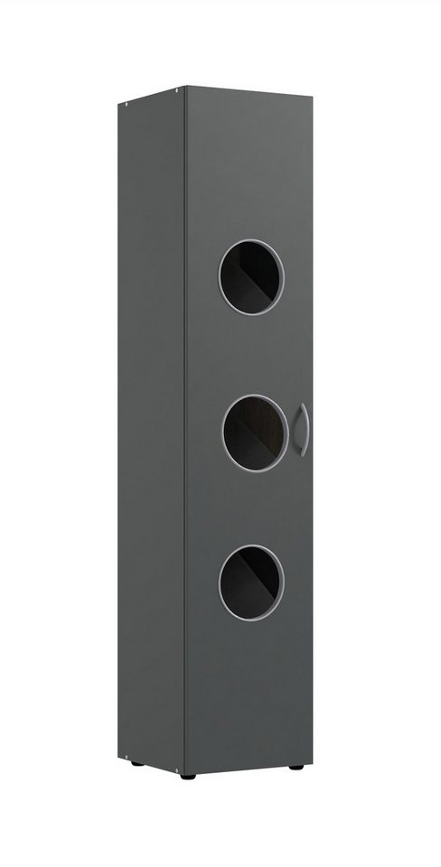 Wimex Wäscheschrank in GRAPHIT - 40x185x68cm (BxHxT) von Wimex