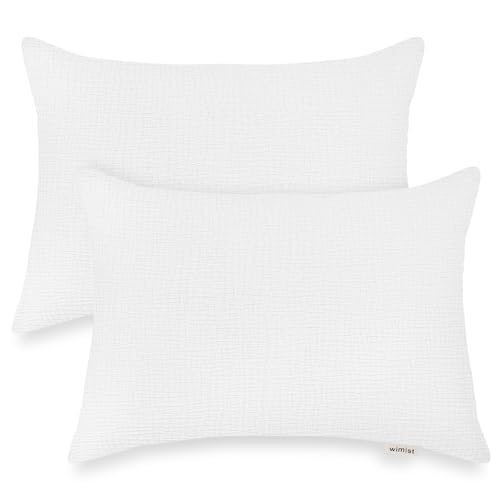 Wimist Kleinkind-Kissenbezüge für 33 x 45,7 cm, Musselin, für kleine Kleinkinder, Babys, Kinder, Reise-Kissenbezüge für Jungen und Mädchen, mit Hotelverschluss, Weiß, 33 x 45,7 cm, 2 Stück Wimist Kleinkind-Kissenbezüge für 33 x 45,7 cm, Musselin, für kleine Kleinkinder, Babys, Kinder, Reise-Kissenbezüge für Jungen und Mädchen, mit Hotelverschluss, Weiß, 33 x 45,7 cm, 2 Stück von Wimist