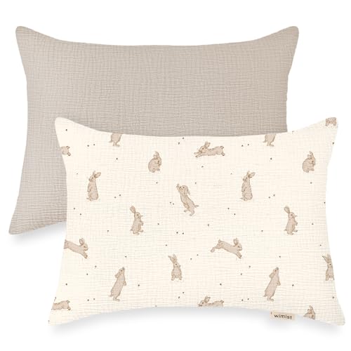 Kleinkind-Kissenbezüge für 35,6 x 50,8 cm, Musselin, für kleine Kleinkinder, Babys, Kinder, Reise-Kissenbezüge für Jungen und Mädchen, mit Hotelverschluss, 2 Stück Kleinkind-Kissenbezüge für 35,6 x 50,8 cm, Musselin, für kleine Kleinkinder, Babys, Kinder, Reise-Kissenbezüge für Jungen und Mädchen, mit Hotelverschluss, 2 Stück von Wimist