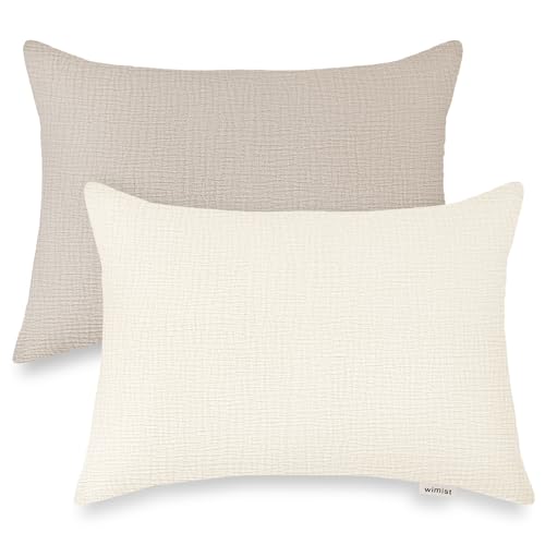 Wimist Kleinkind-Kissenbezüge für 33 x 45,7 cm, Musselin, für kleine Kleinkinder, Babys, Kinder, Reise-Kissenbezüge für Jungen und Mädchen, mit Hotelverschluss, Beige und Hellgelb, 33 x 45,7 cm, 2 Wimist Kleinkind-Kissenbezüge für 33 x 45,7 cm, Musselin, für kleine Kleinkinder, Babys, Kinder, Reise-Kissenbezüge für Jungen und Mädchen, mit Hotelverschluss, Beige und Hellgelb, 33 x 45,7 cm, 2 von Wimist