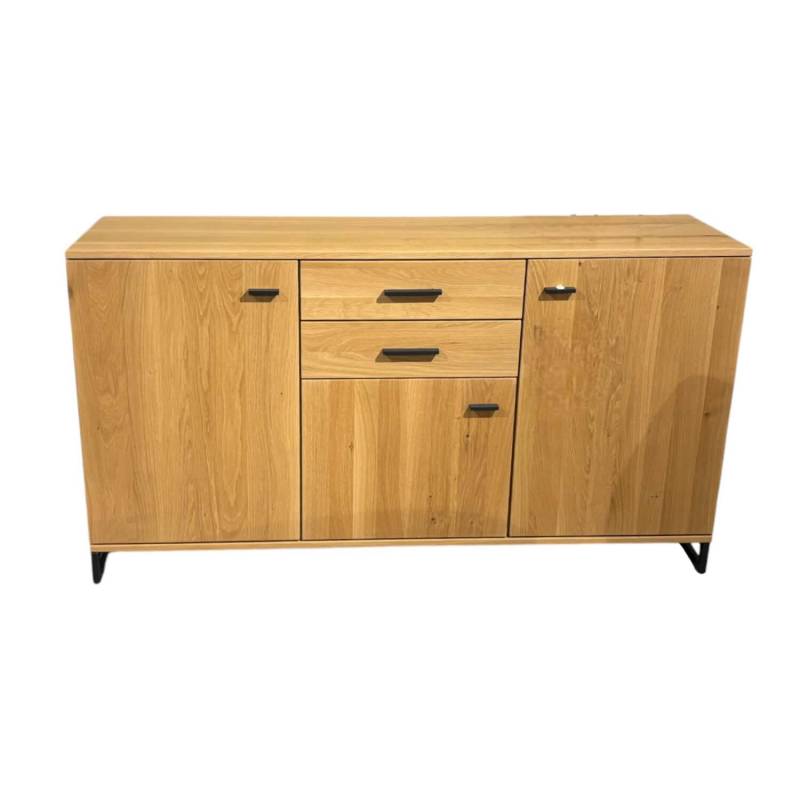 Sideboard Filia Rustikale Asteiche Bianco Griffe Metall RAL 7021 Schwarzgrau von Wimmer