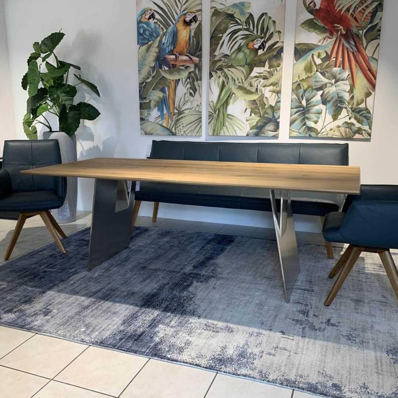 Wangentisch Zweigl Z20 Rustikale Asteiche Bianco Geölt Wange Stahl Nickelfarbig von Wimmer