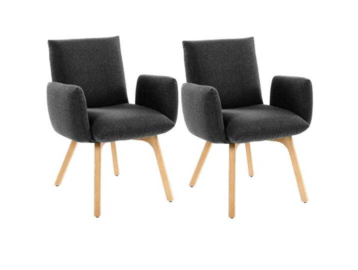 Wimmer Milo gepolsterter Esszimmerstuhl mit Armlehnen und Massivholzgestell MIL-454100 im 2er-Set Armlehnenstuhl für Esszimmer Bezug und Holz wählbar von Wimmer