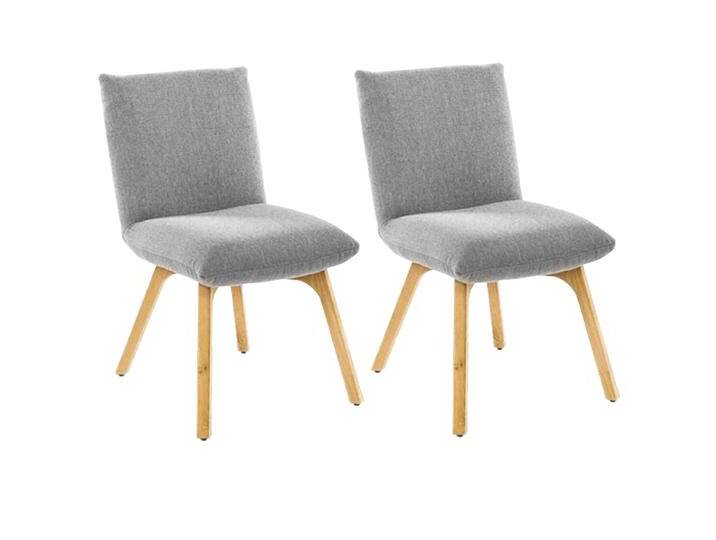 Wimmer Milo gepolsterter Esszimmerstuhl mit Massivholzgestell MIL-453100 im 2er-Set Polsterstuhl ohne Armlehnen für Esszimmer Bezug und Holz wählbar von Wimmer