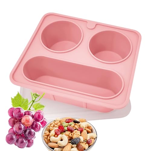 Wimnqie Geteilte Snack-Schalen,Unterteiltes Servierbrett - Silikon Tablett Mit 3 Fächern Wiederwendb. 420 ml Für Camping Picknick Früchte Bonbons Nüsse Kinder Unterwegs Wimnqie Geteilte Snack-Schalen,Unterteiltes Servierbrett - Silikon Tablett Mit 3 Fächern Wiederwendb. 420 ml Für Camping Picknick Früchte Bonbons Nüsse Kinder Unterwegs von Wimnqie