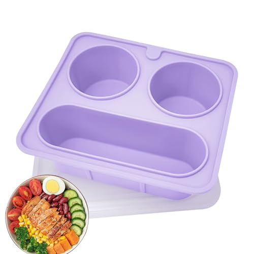 Wimnqie Geteilte Snack-Schalen - Essensvorbereitung Lunchboxen - Silikon Tablett Mit 3 Fächern Wiederwendb. 420 ml Für Camping Picknick Früchte Bonbons Nüsse Kinder Unterwegs Wimnqie Geteilte Snack-Schalen - Essensvorbereitung Lunchboxen - Silikon Tablett Mit 3 Fächern Wiederwendb. 420 ml Für Camping Picknick Früchte Bonbons Nüsse Kinder Unterwegs von Wimnqie