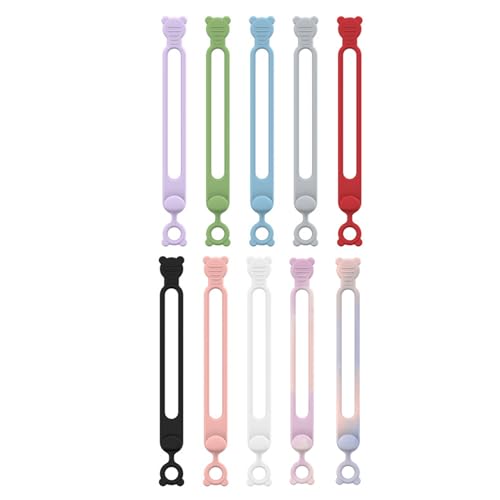 Wimnqie Kabelbinder Für Schnüre - 10 Stück Kabelhalter Set | Elastische Schnüre Wiederverwendbare Kabelmanagement Zur Befestigung Für Computer Auto Küche Reisen Zuhause Schreibtisch von Wimnqie