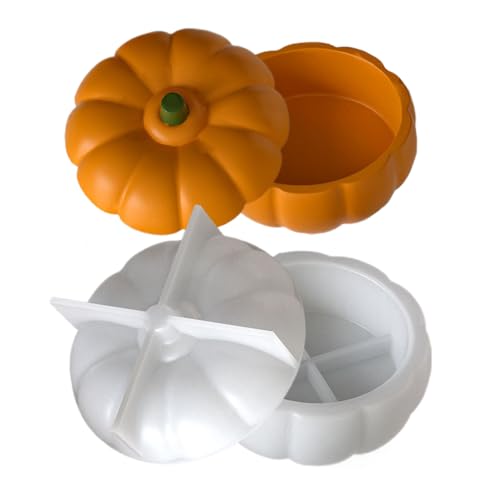 Wimnqie Kürbis Silikonform | Halloween Resin Form Für Bonbonschachteln,Wiederverwendbare Deko für Gips Fondant Handwerk Gussteile Küche Feiertags Party Thanksgiving Neujahr von Wimnqie