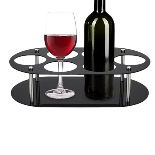 Wimnqie Wasserflaschen Organizer Becher Organisator Flaschenhalter Für Küche Schrank Flaschen Organizer | 6-Fach Getränkebecher Halter Für Arbeitsplatte, Vorratsschrank, Schrank, Tisch von Wimnqie