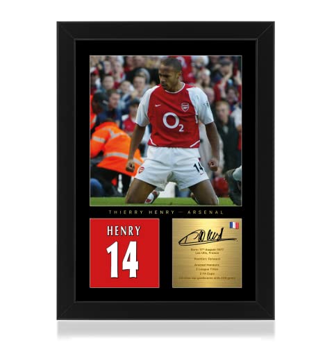 Thierry Henry Gerahmtes Foto, A4, mit digitaler Unterschrift, Geschenk für Arsenal-Fans von Win FC