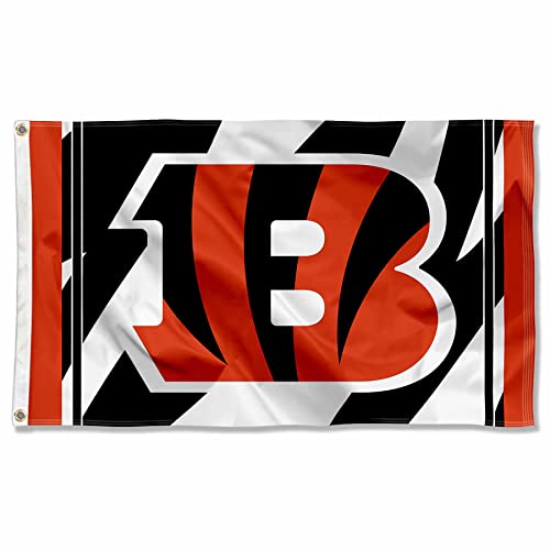 Cincinnati Bengals Weiß gestreifte Flagge für drinnen und draußen, 90 x 150 cm von Wincraft