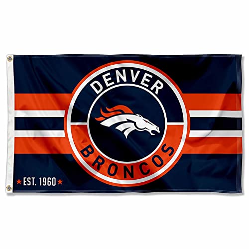 Denver Broncos Patch Button Circle Logo Flagge groß 7,6 x 12,7 cm Banner von Wincraft