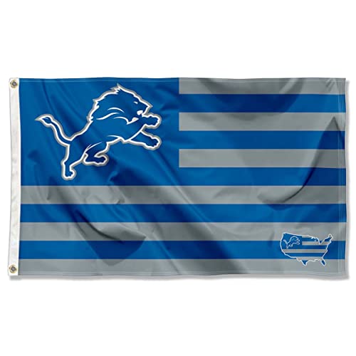 WinCraft Detroit Lions USA American Nation Stripes 3x5 Grommet Flag von Wincraft