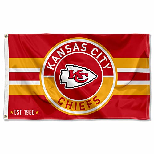 Kansas City Chiefs Patch Button Circle Logo Flagge groß 7,6 x 12,7 cm Banner von Wincraft