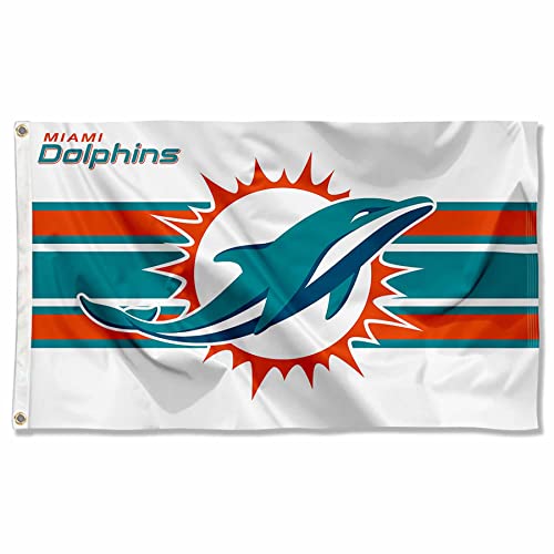WinCraft Miami Delphins Weiße Flagge für den Innen- und Außenbereich, 90 x 150 cm von Wincraft