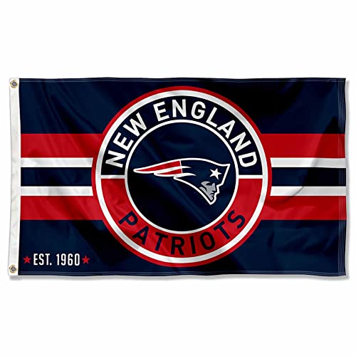 New England Patriots Patch Button Circle Logo Flag Large 3x5 Banner von Wincraft
