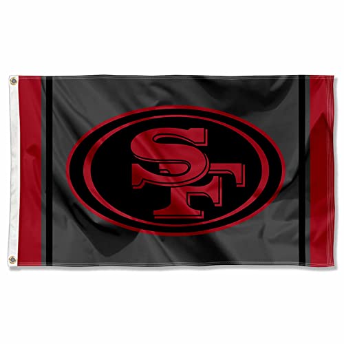 WinCraft San Francisco 49ers Blackout Sideline Flag Outdoor Indoor 90 x 150 cm Banner von Wincraft