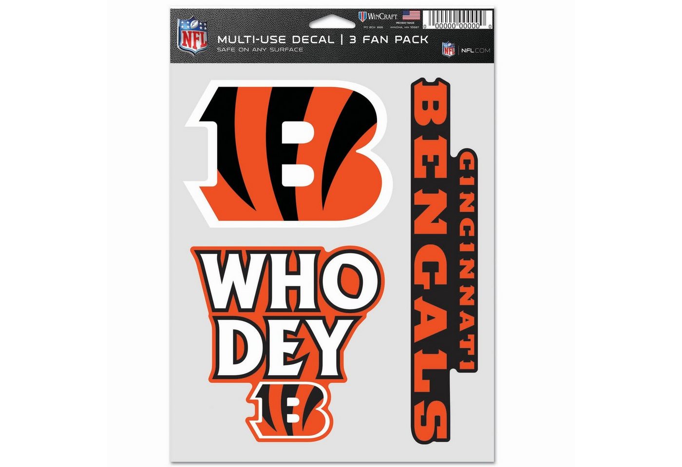 WinCraft Wanddekoobjekt NFL Aufkleber Use 3er Set 20x15cm Cincinnati Beng WinCraft Wanddekoobjekt NFL Aufkleber Use 3er Set 20x15cm Cincinnati Beng von WinCraft