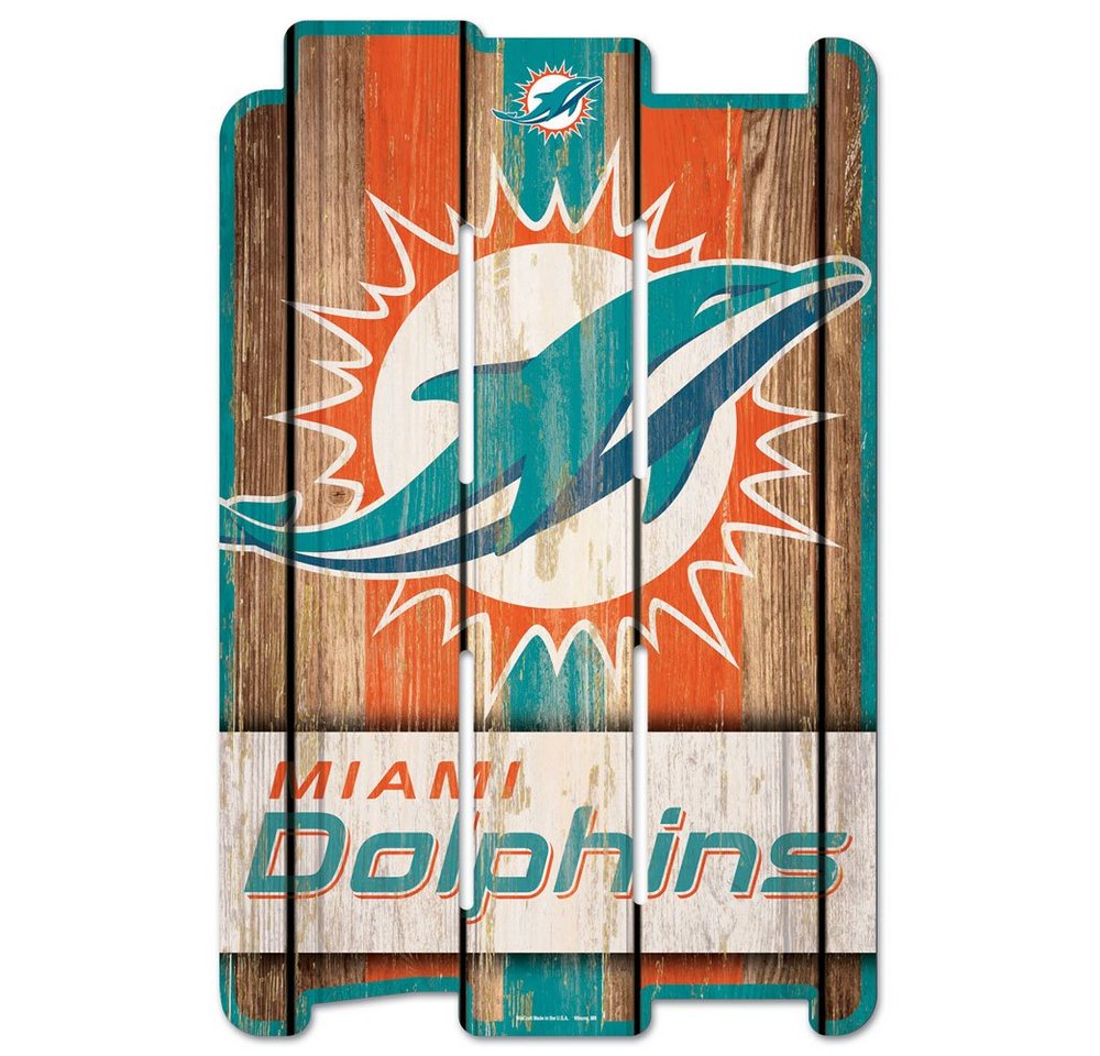 WinCraft Wanddekoobjekt PLANK Holzschild Sign NFL Miami Dolphins von WinCraft